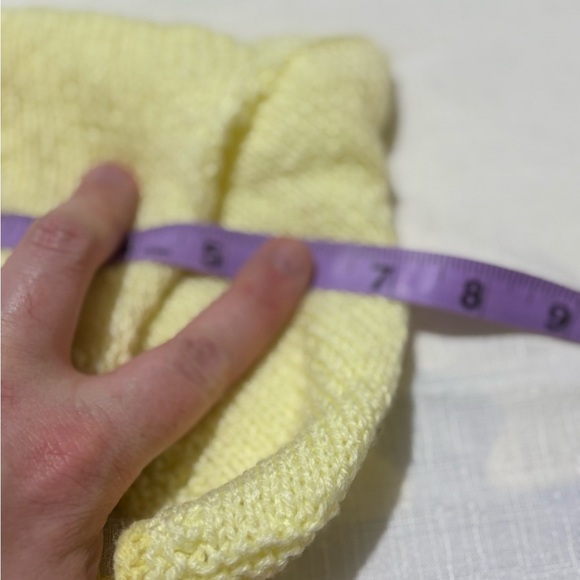 Vintage Yellow and Green Knitted Baby Cardigan and Hat - Picture 9 of 9